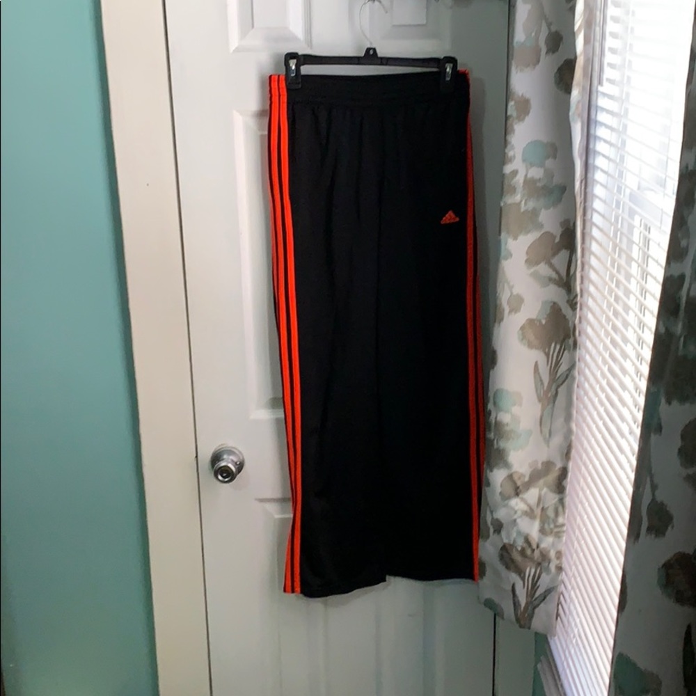 Vintage Adidas neon orange striped pants